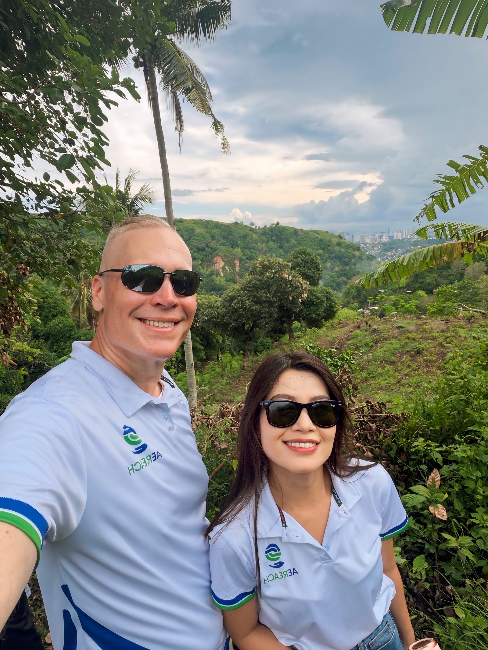 Two Aereach volunteers above the valley at the end of the day.