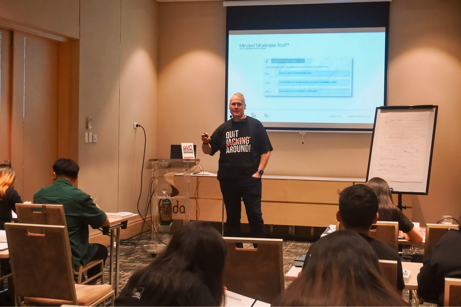 Tim Bonnell presenting to the workshop room.
